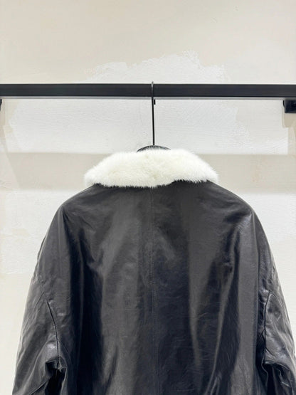 MAX MARA 25S SHEEPSKIN AND MINK FUR COAT 154