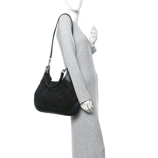 Suede Micro GG Calfskin B Medium Shoulder Bag  Arabella Black