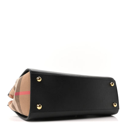 Calfskin Mega Check Small Banwell Tote Black