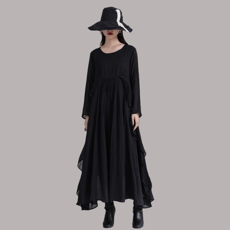 Lace-Trimmed Loose Dress