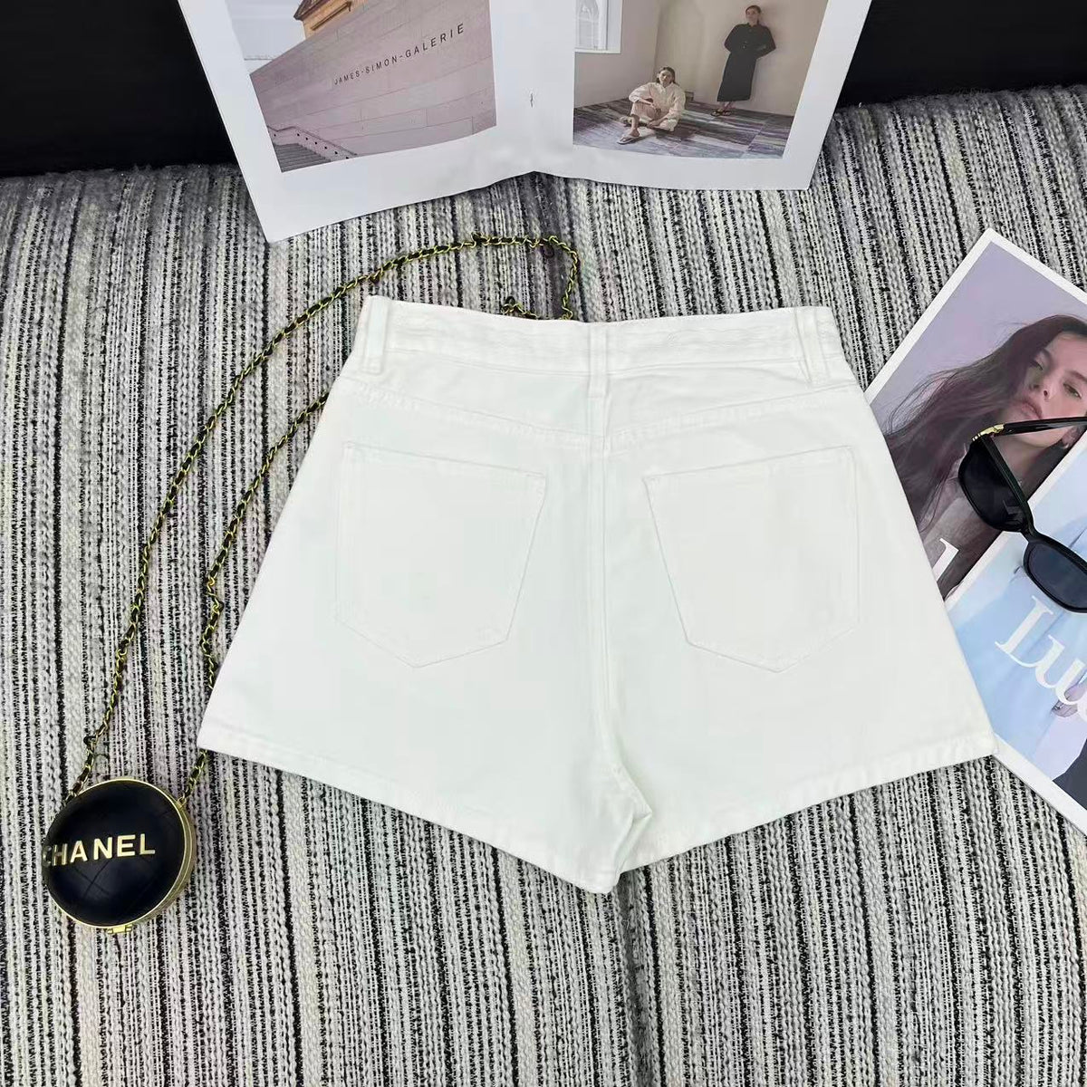 CC Denim Short Pants White Jeans 349028