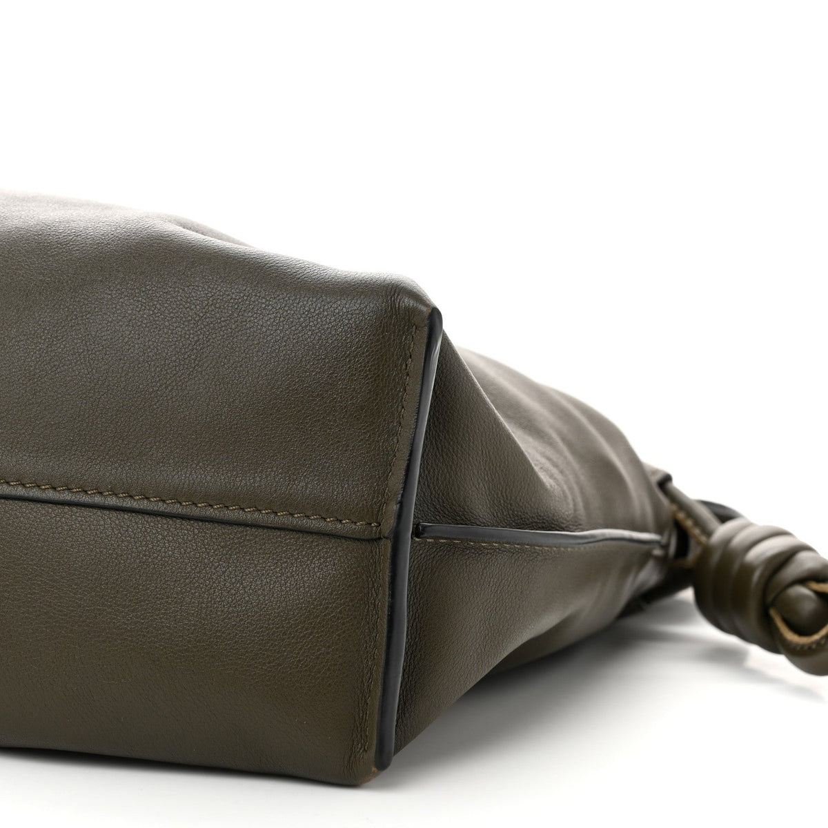 Nappa Medium Flamenco Knot Bag Dark Khaki
