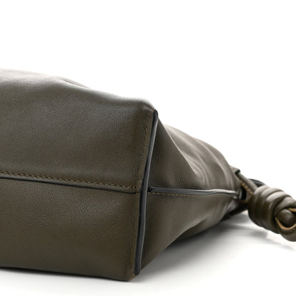 Nappa Medium Flamenco Knot Bag Dark Khaki