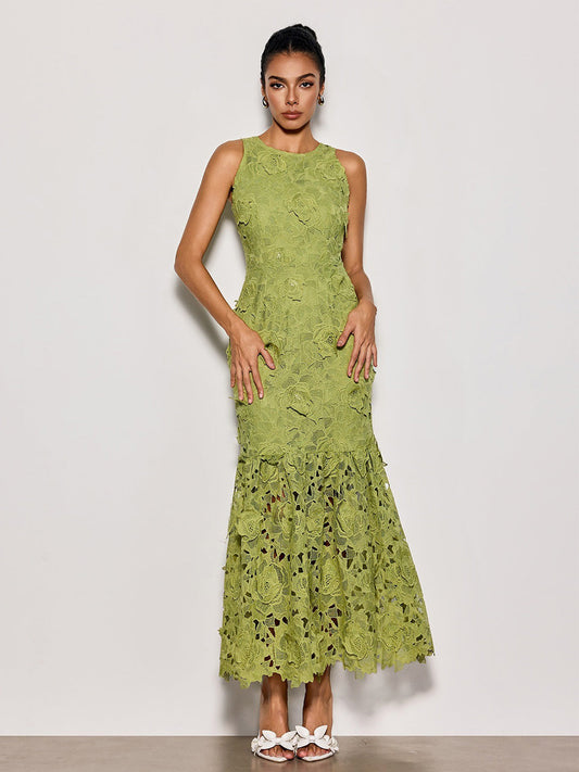 Aurora Sleeveless Cutout Flower Maxi Dress