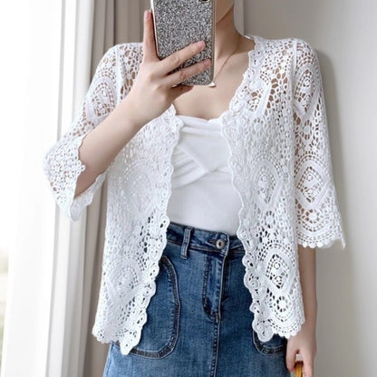 Crosa - Sheer Crochet Cardigan – Ethereal Summer Cover-Up