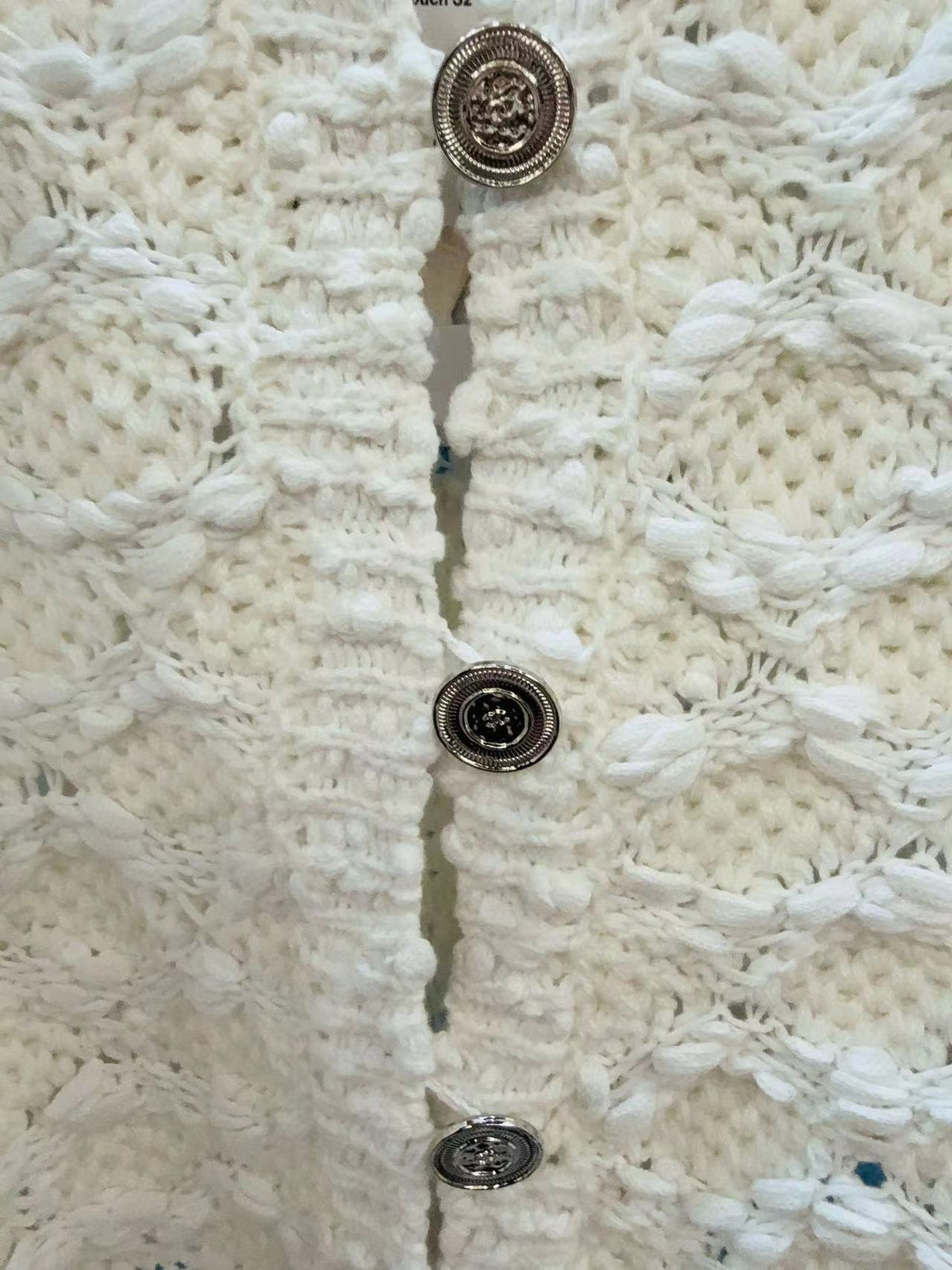 Chanel 25 White Knitted Viscose Fiber Coat