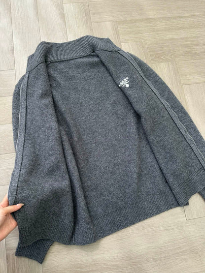 PRADA GRAY CASHMERE CARDIGAN