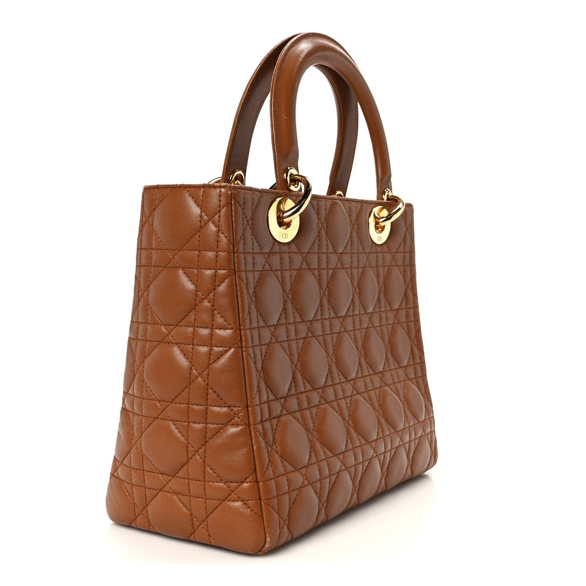 Lambskin Cannage Medium Lady Dior Tan