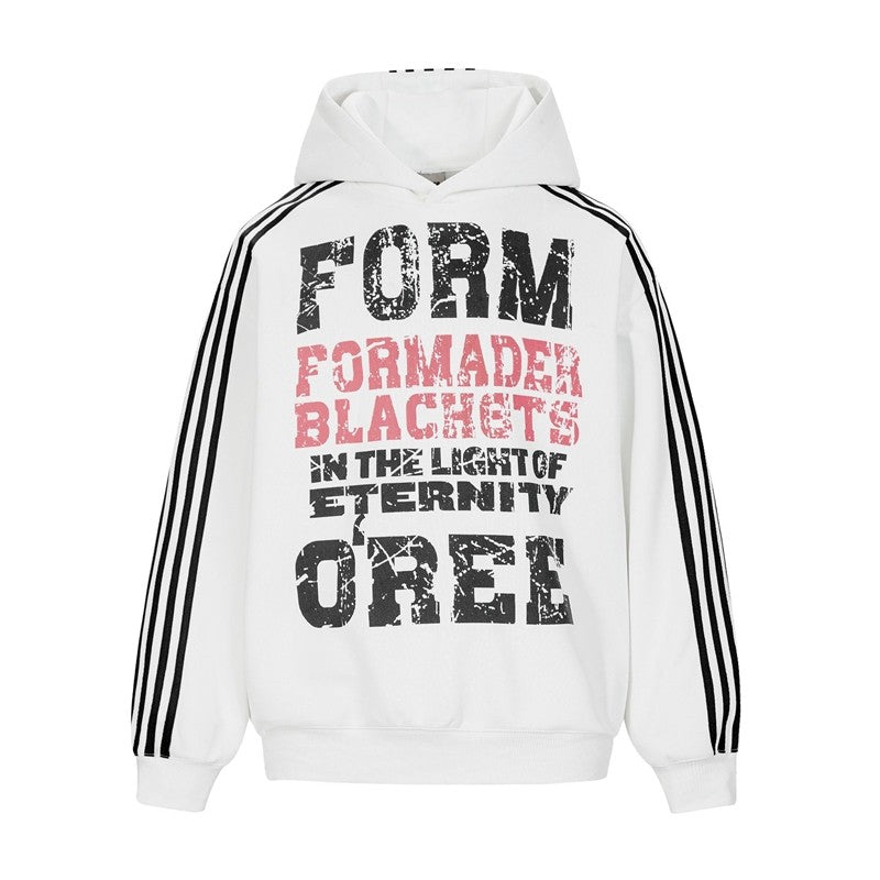 Distressed Letter Print Hoodie