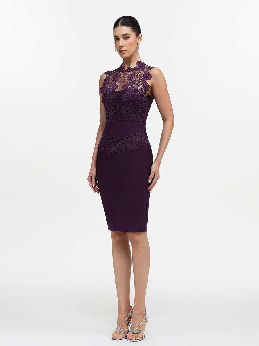 Noelle Lace Bandage Midi Dress