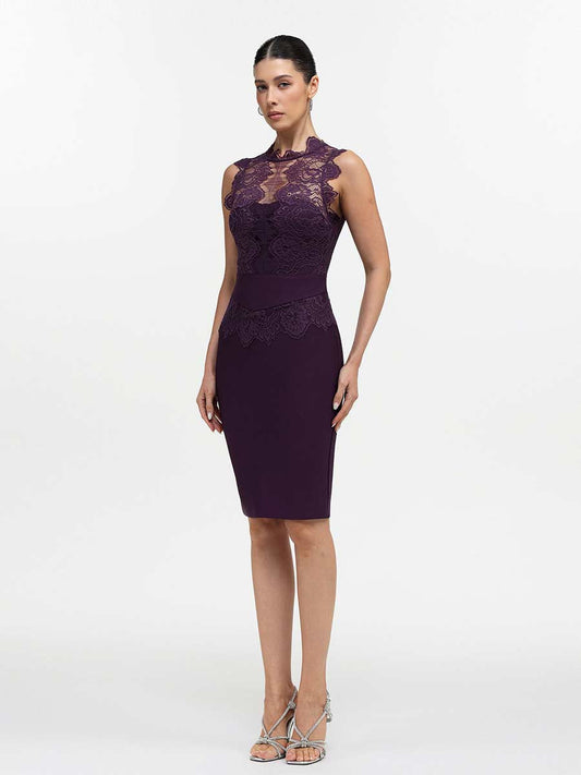 Noelle Lace Bandage Midi Dress