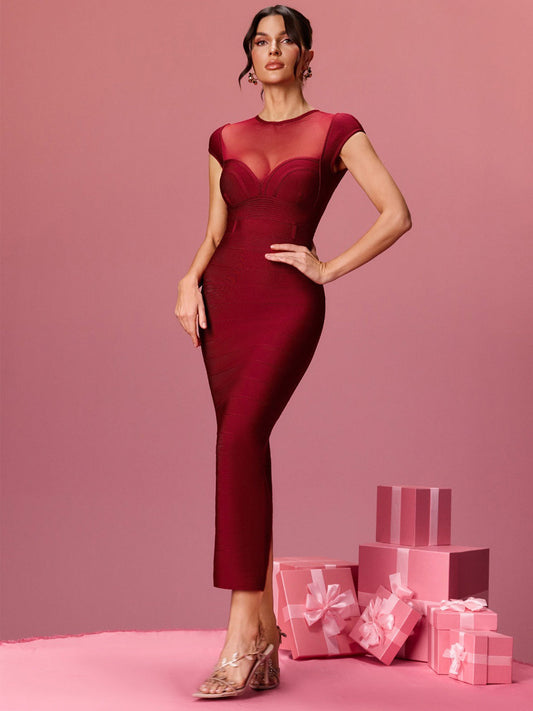 Lydia Short Sleeve Bodycon Bandage Maxi Dress