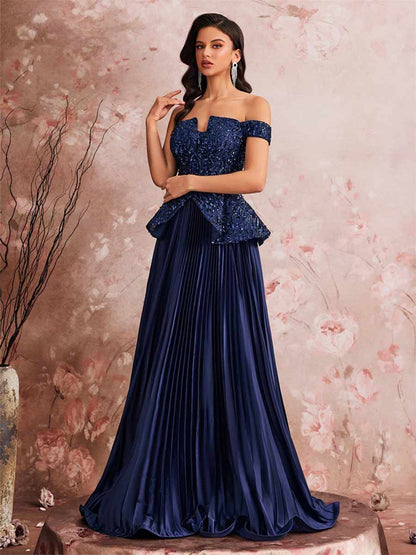 Davina Elegant Sequined Maxi Dress