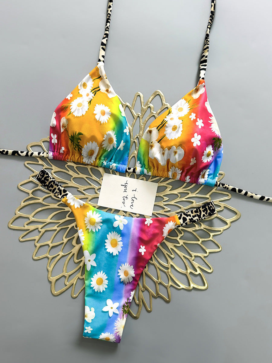 Clara Daisy Print Bikini Two Piece Set