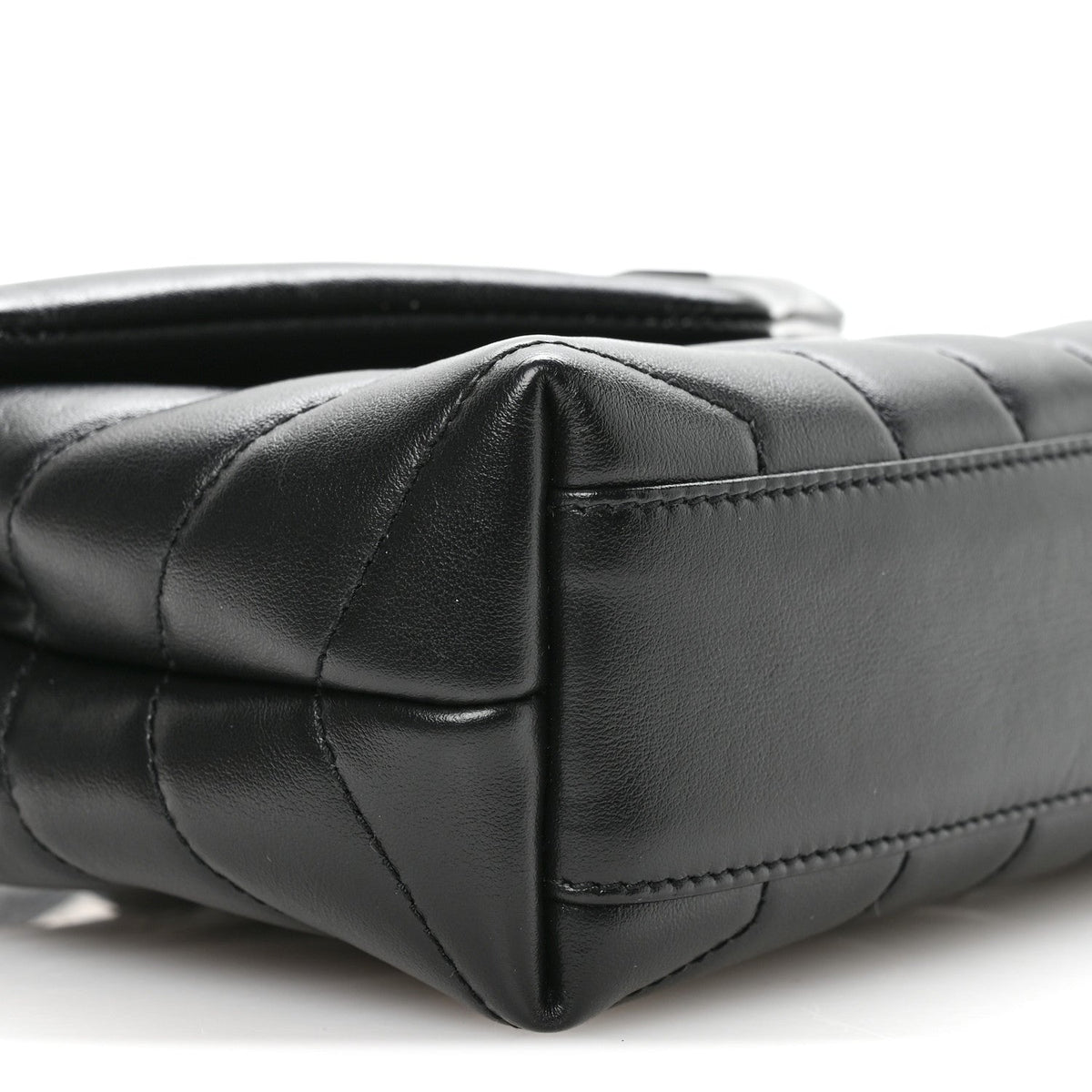Calfskin Y Quilted Monogram Monochrome Toy Loulou Crossbody Bag Black