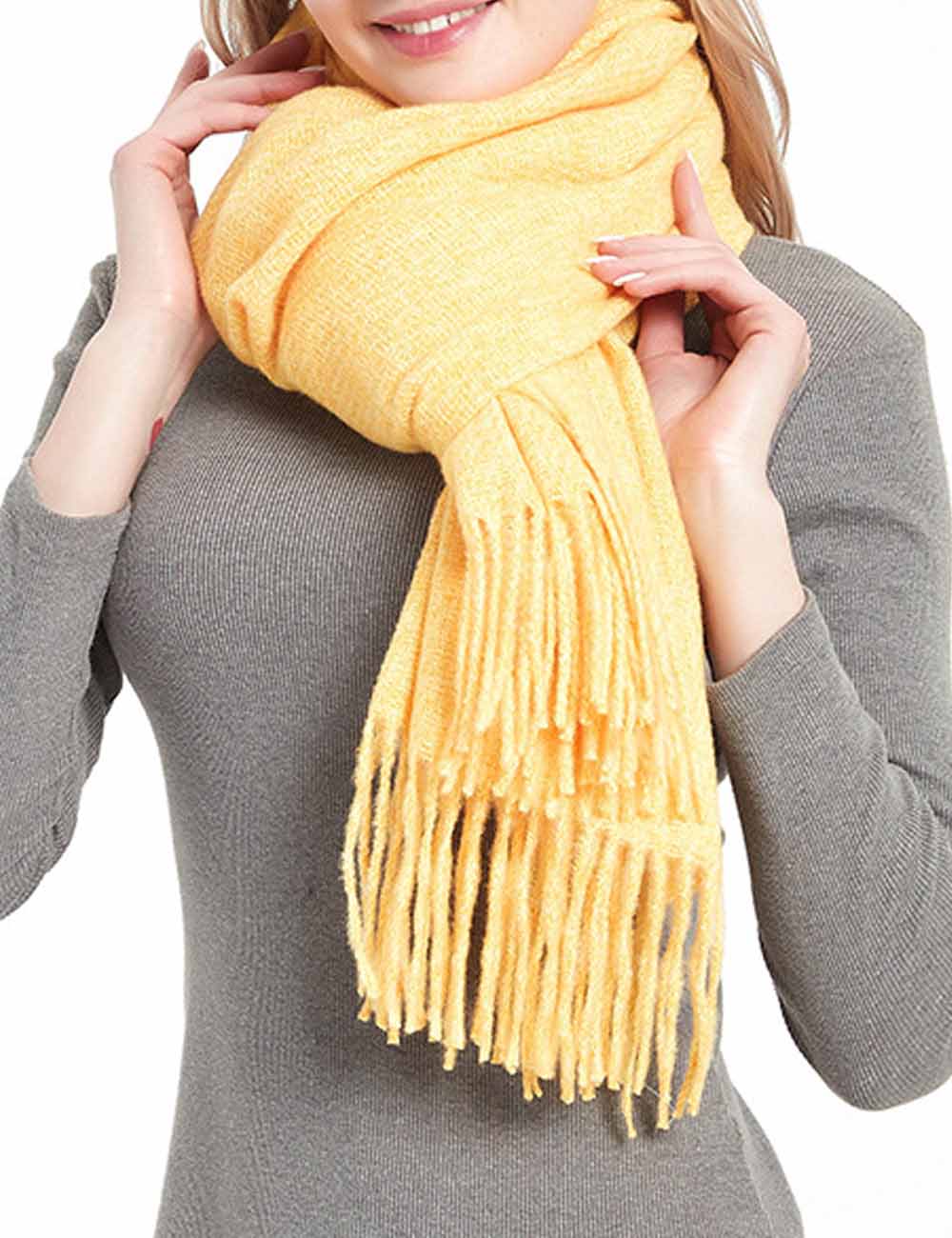 Winter Thick Warm Shawl Tassel Soft Scarf