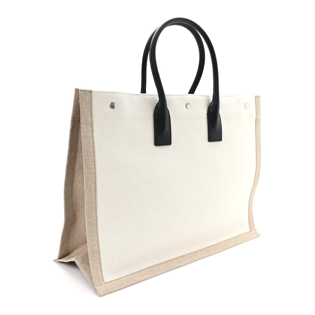 Linen Calfskin Rive Gauche Tote Optic White