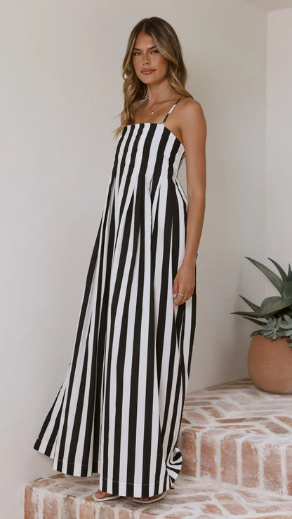 Pippa Maxi Dress - Black Stripe