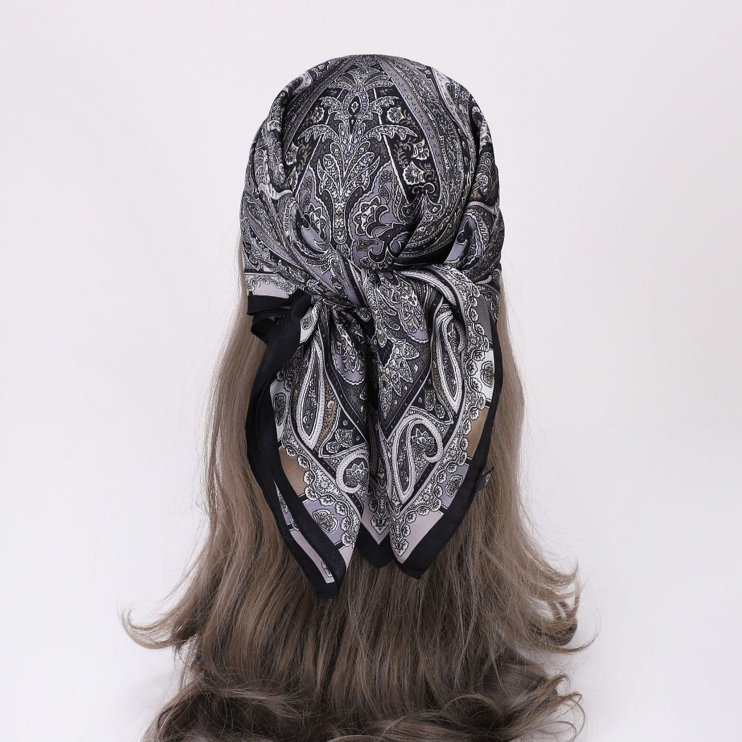 Scarvii - 27.5" Paisley Print Square Scarf - Classic&amp; Elegant