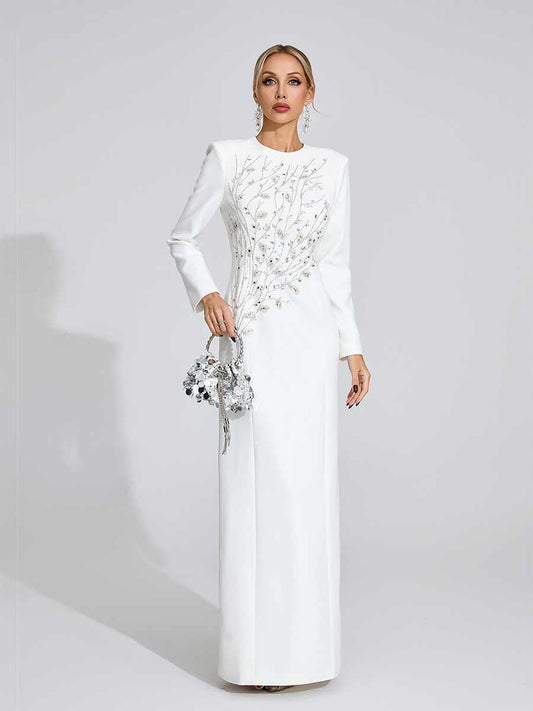 Aviana Diamond Maxi Dress In White