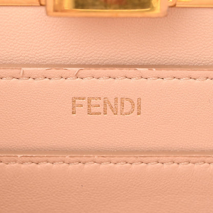 Vitello Seta Nappa Bi-Color Small Peekaboo I SEE U Satchel White Ice Light Rose Tortora
