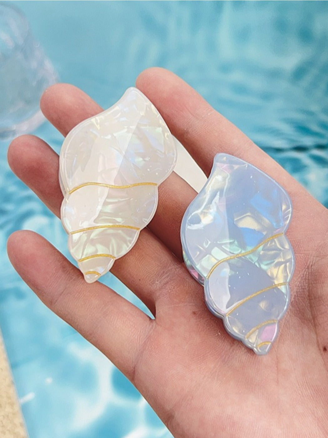 Clio - Acrylic Conch-Shaped Hair Clips - Sweet &amp; Cute