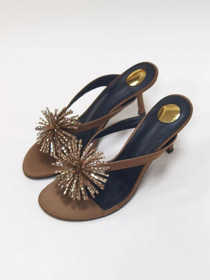 Katherine Rhinestone Floral Crystal Stiletto Sandals
