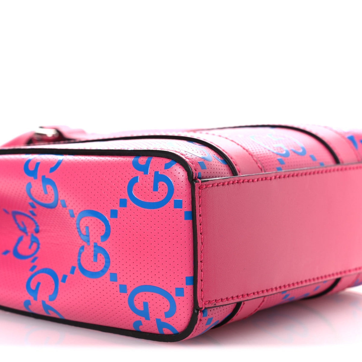 Calfskin GG Tennis Embossed Mini Tote Bag Modern Fuchsia Modern Blue