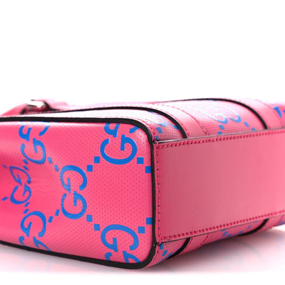 Calfskin GG Tennis Embossed Mini Tote Bag Modern Fuchsia Modern Blue