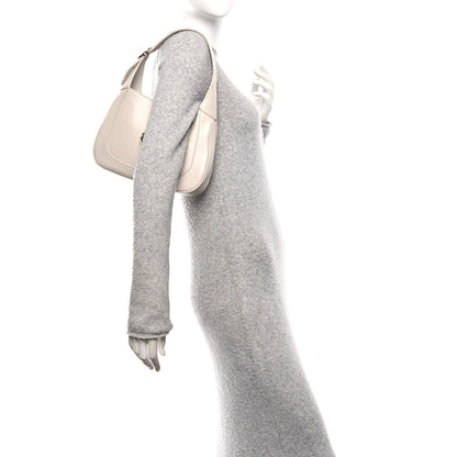 Ancora Calfskin Web Small Jackie Shoulder Bag Light Grey