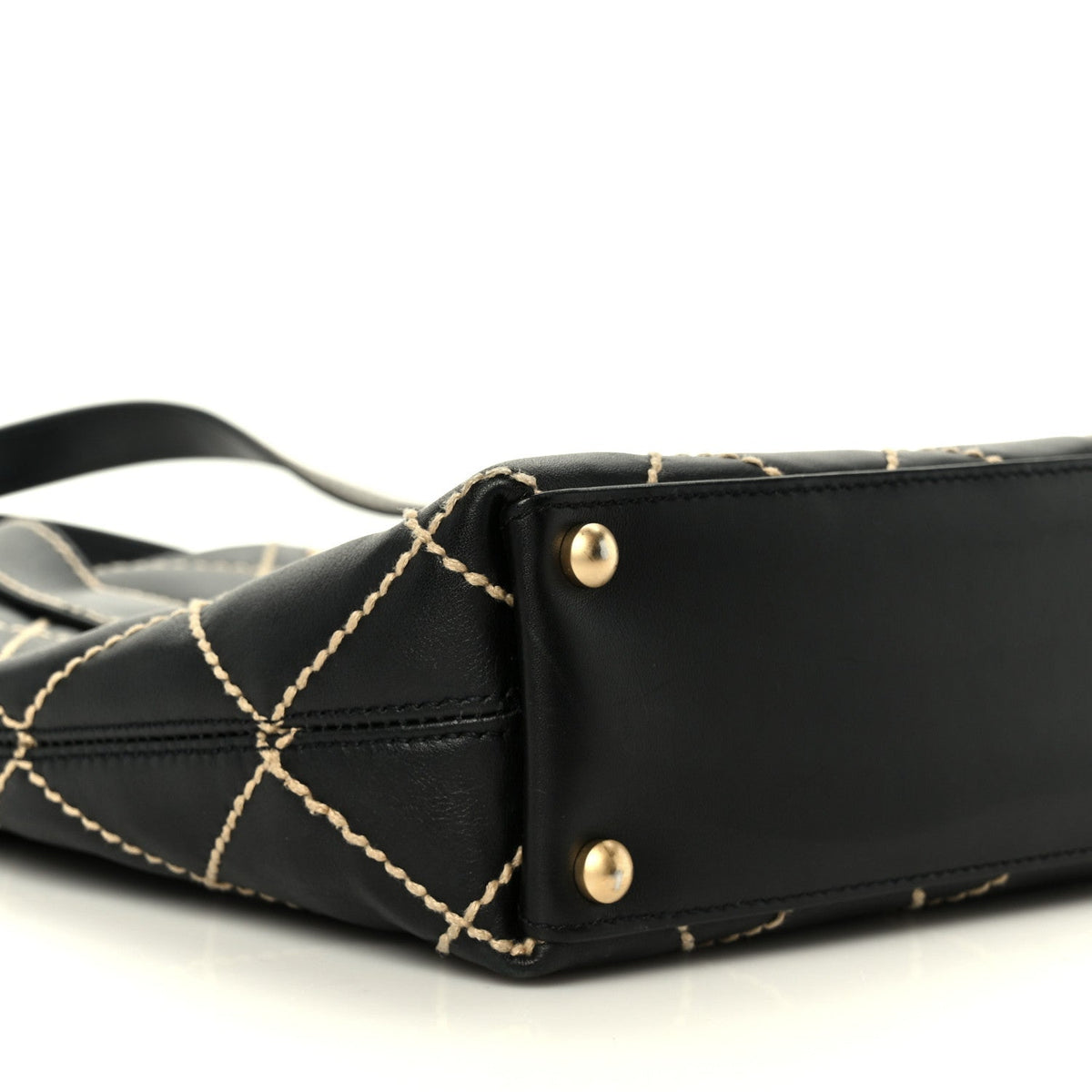 Calfskin Wild Stitch Tote Black