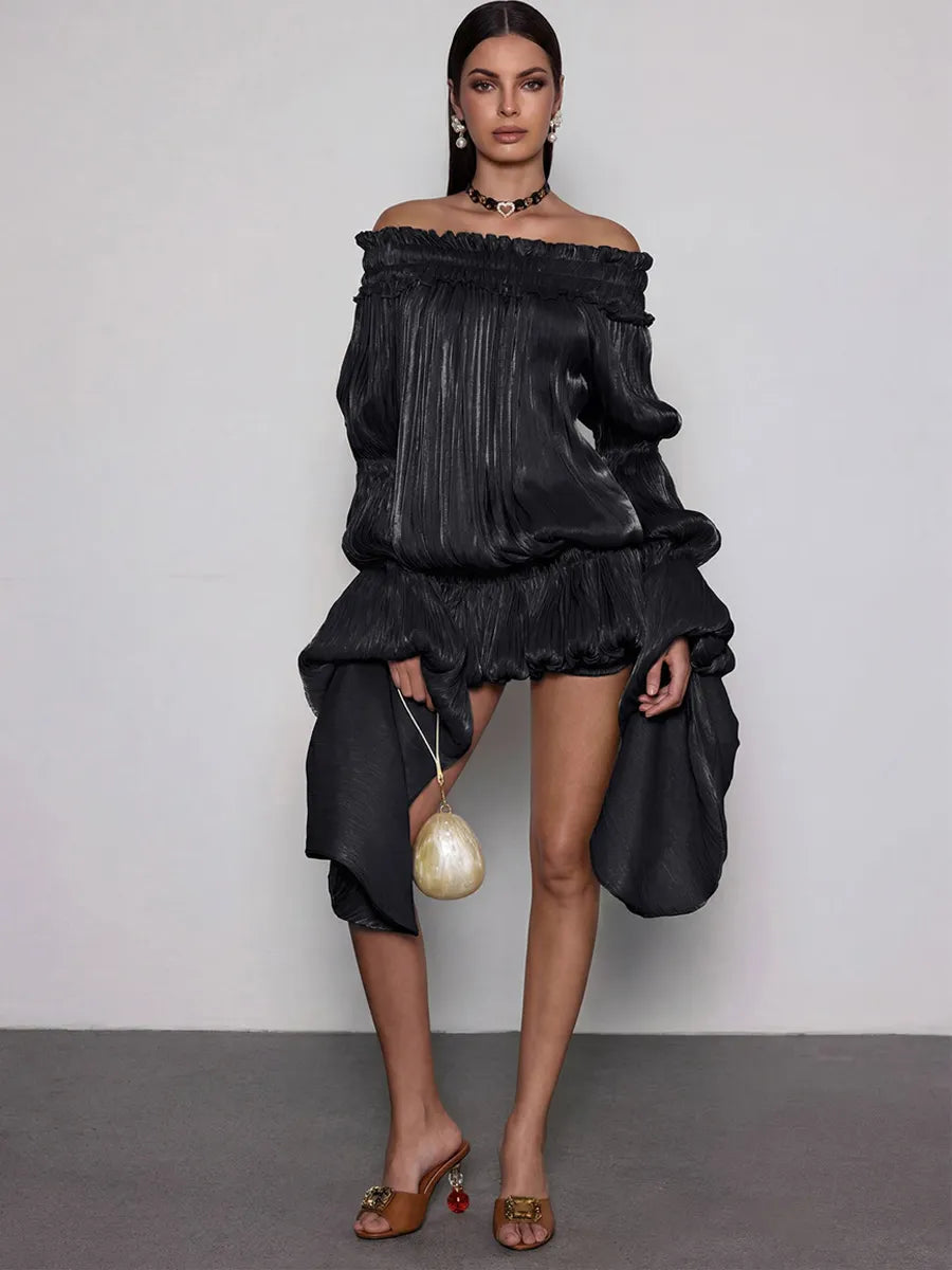 Karina Off Shoulder Ruched Dress Set
