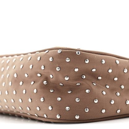 Tessuto Nylon Studded Mini Re-Edition Bag Brandy