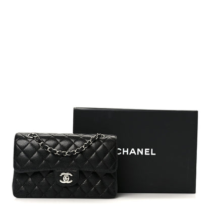 Caviar Quilted Small Double Flap Black