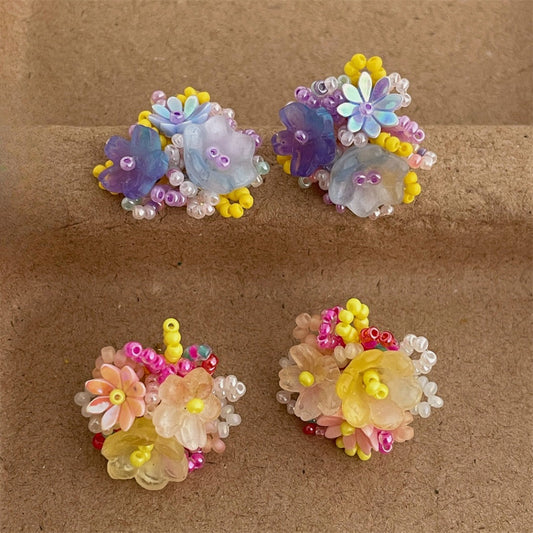 Earwish - Floral Hydrangea Earrings - Sweet &amp; Colorful