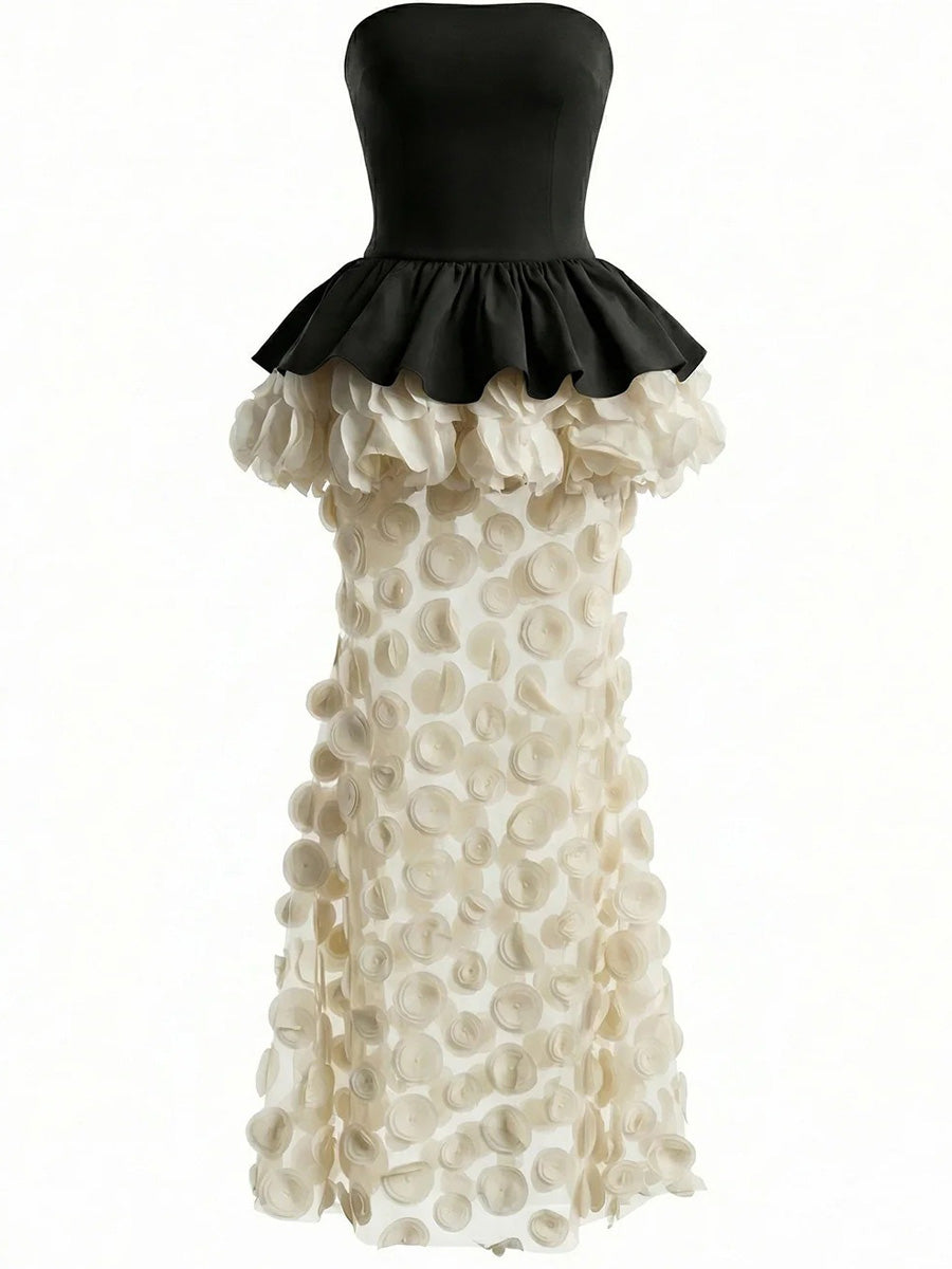 Hope Elegant Strapless Fishtail Maxi Dress