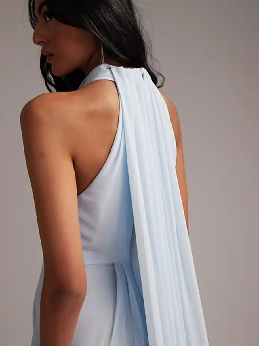 Isla Sleeveless Pleated Tulle Maxi Dress