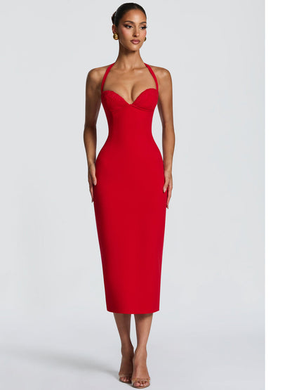 Zoe Midi Dress In Red