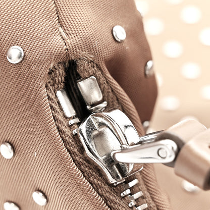 Tessuto Nylon Studded Mini Re-Edition Bag Brandy