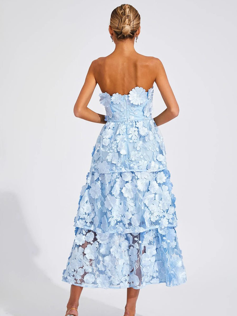 Fiorella Midi Dress In Blue