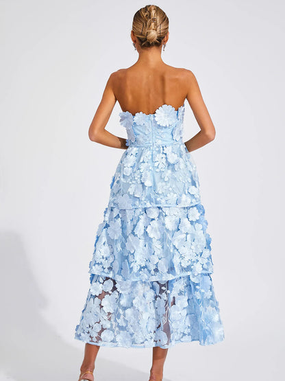 Fiorella Midi Dress In Blue