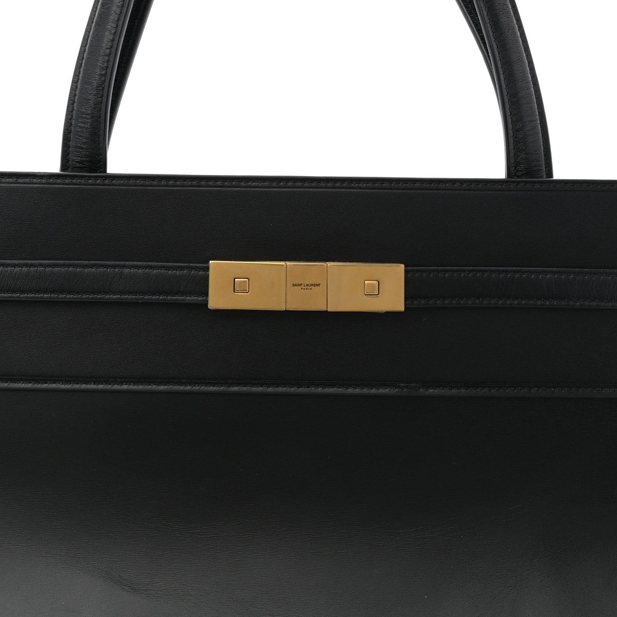 Calfskin Medium Manhattan Shopper Tote Black