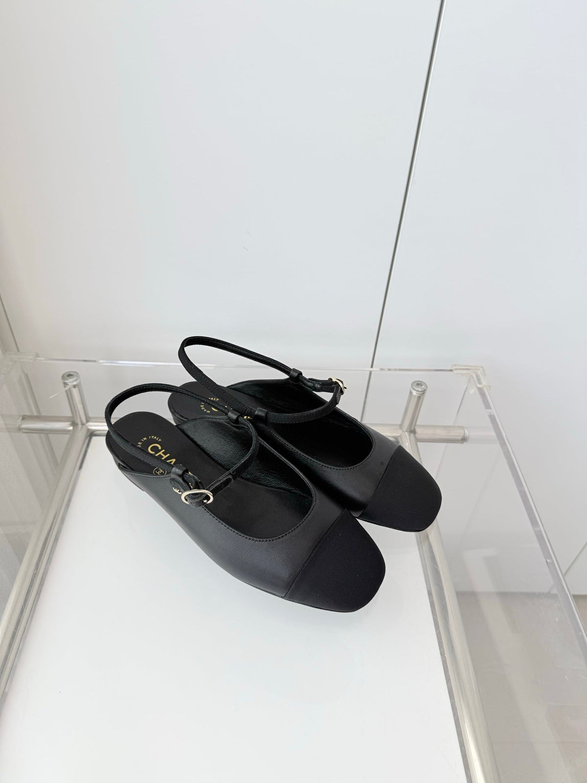 Chanel 26 Slingback Flats Black in Lambskin 597391