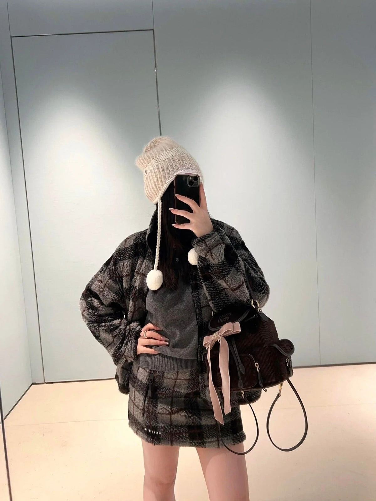 MIUMIU PLAID MINI SKIRT STYLE 655