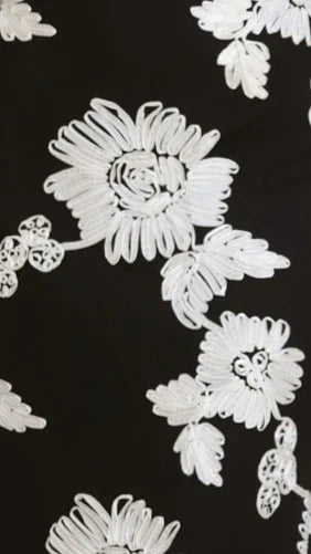 Nikova Maxi Dress - Black/White Embroidery