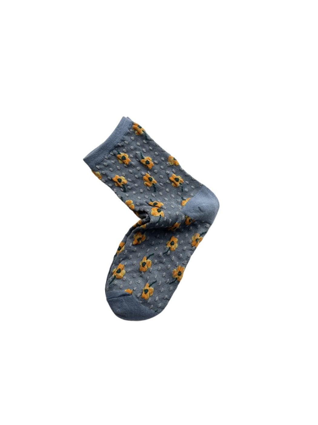 Rufia - Floral Embossed Bohemian Mid-Crew Socks