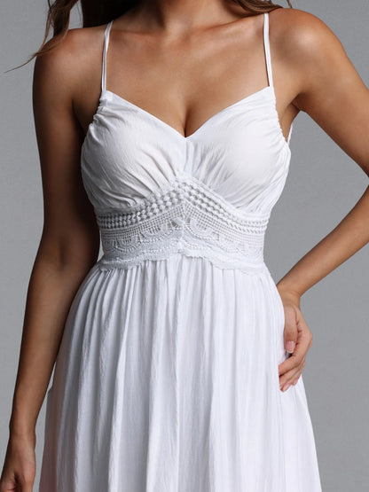 Aurora Crochet-Waist Tiered Cotton Maxi Dress