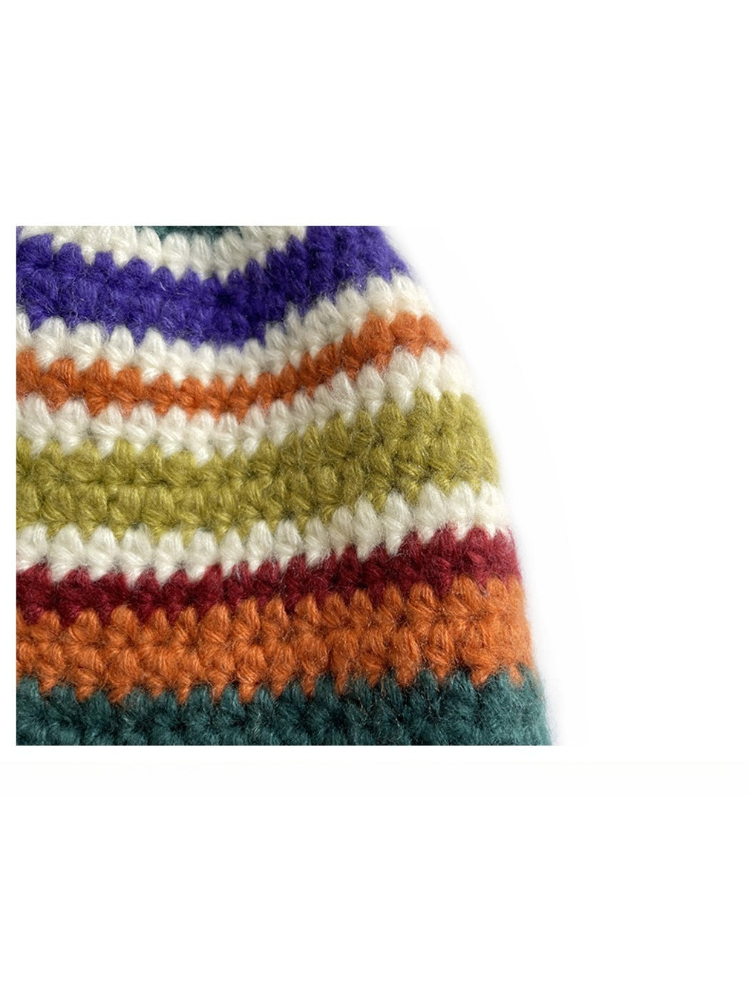 Haila - Rainbow Stripe Knitted Fisherman Beanie