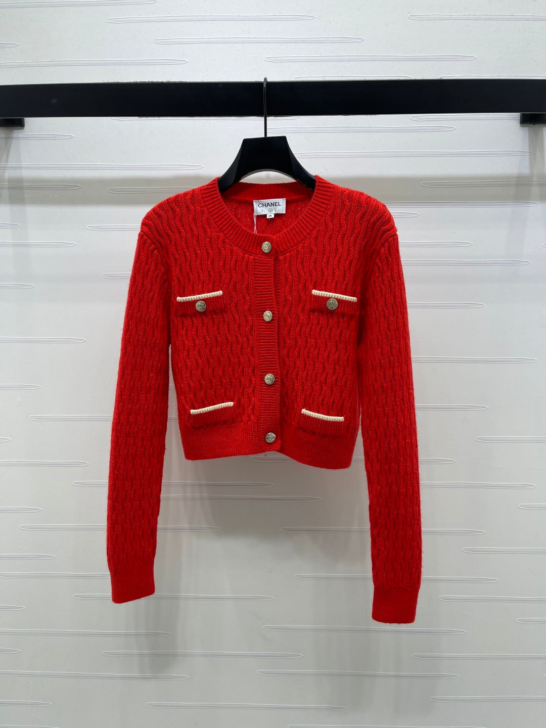 Chanel 2026 Knitted Cardigan Red Wool Cashmere 340962