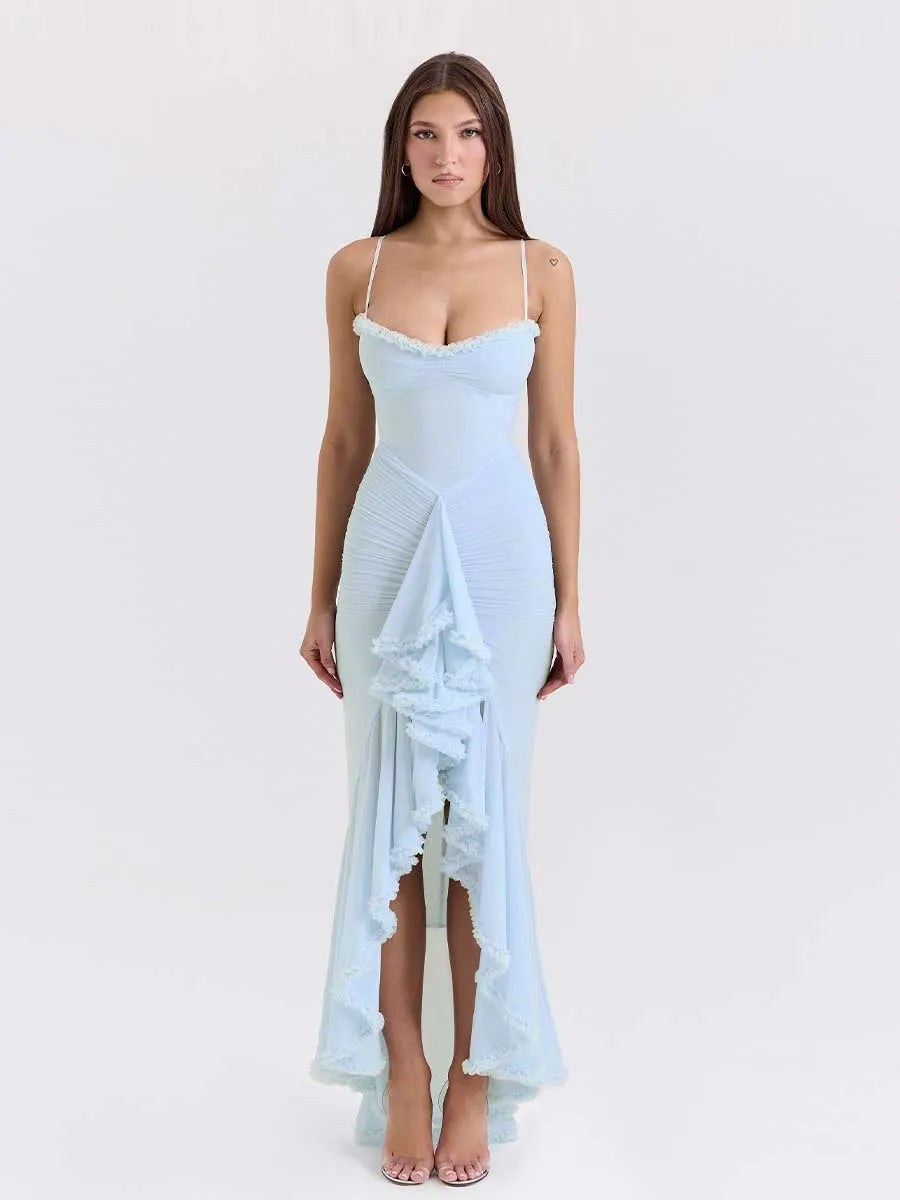 Elisa Ruffle Edge Camisole Maxi Dress